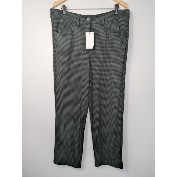 NWT Universal Standard  Cigarette Ponte Pant in Forest Houndstooth - Picture 2 of 9